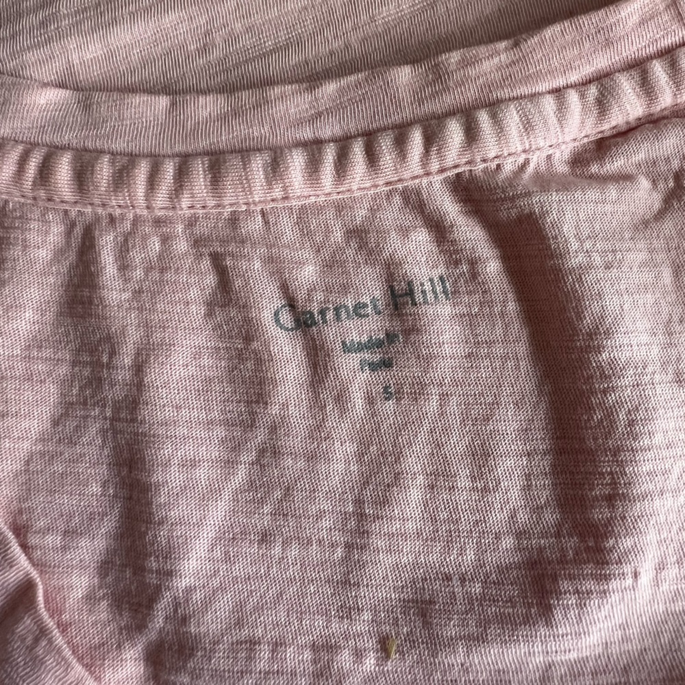 Weekender Blush Pink Pocket V-neck Tank Top semi sheer textured organic cotton - Picture 3 of 7